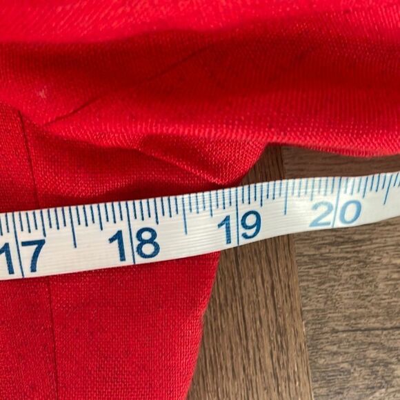Larry Levine Womens Blazer Jacket Long Sleeve Linend Lined Pocket Red/Crimson  S - Picture 7 of 8